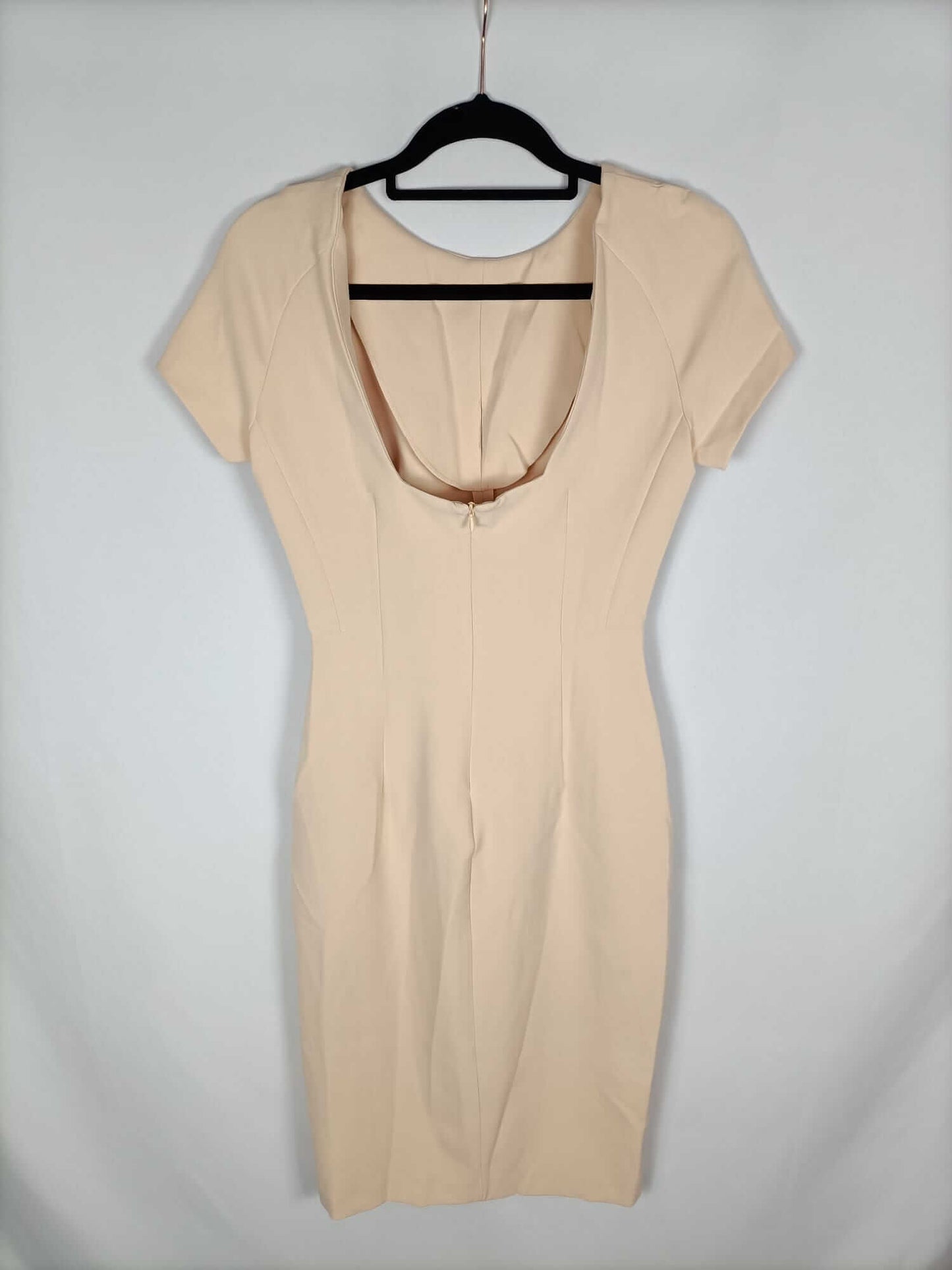 ZARA.Vestido rosa palo midi espalda baja T.s