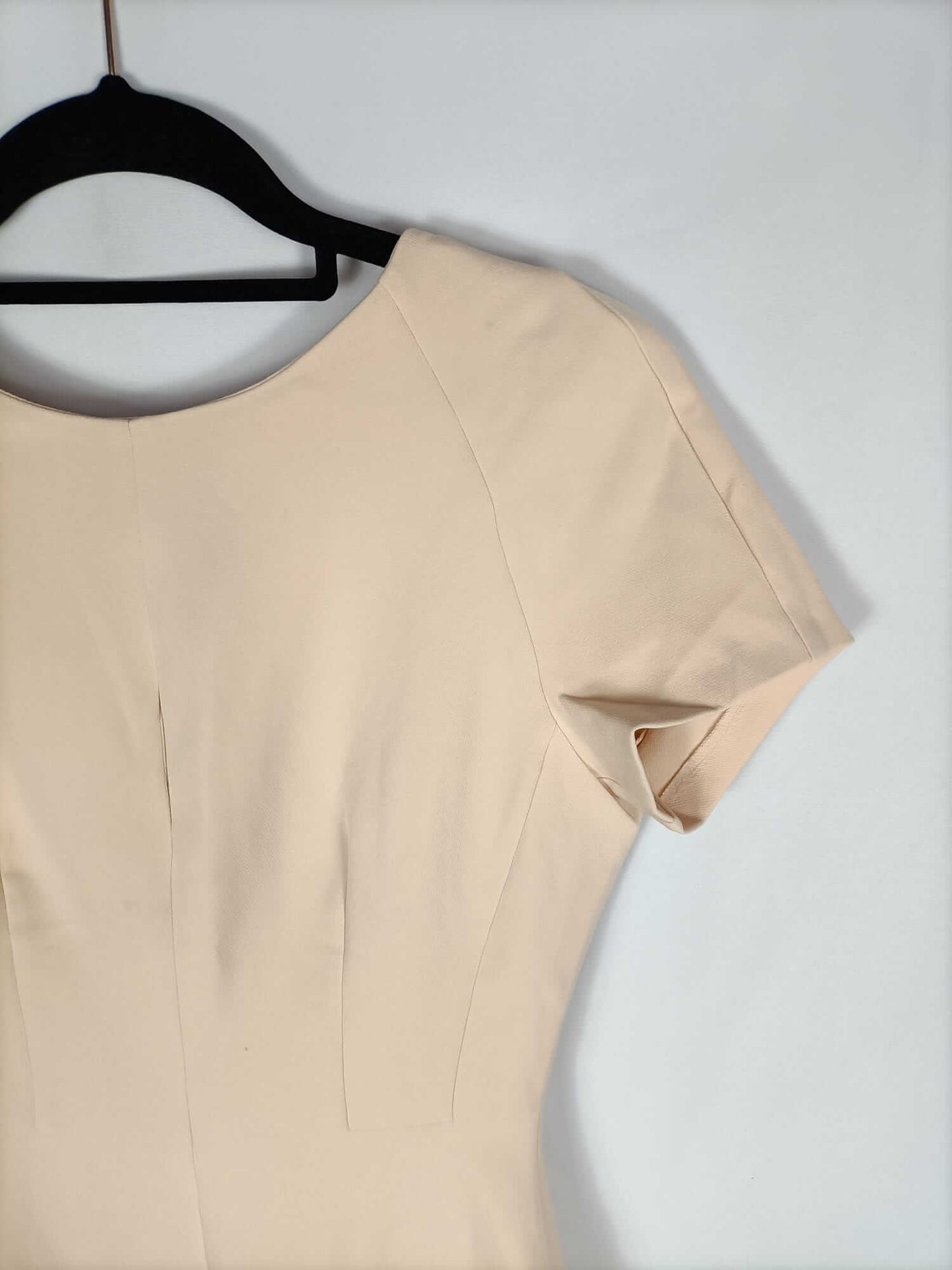 ZARA.Vestido rosa palo midi espalda baja T.s