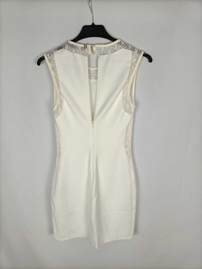 ZARA.Vestido blanco roto ajustado T.m