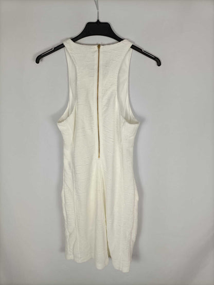 STRADIVARIUS.Vestido blanco roto T.m