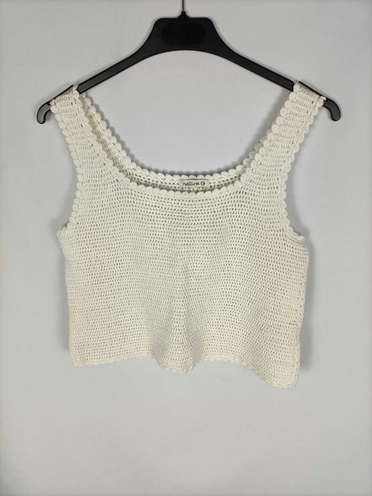 NATURA. Top punto beige T.s