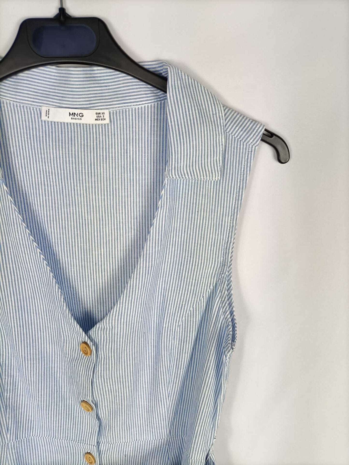 MANGO. Vestido rayas azules T.xs