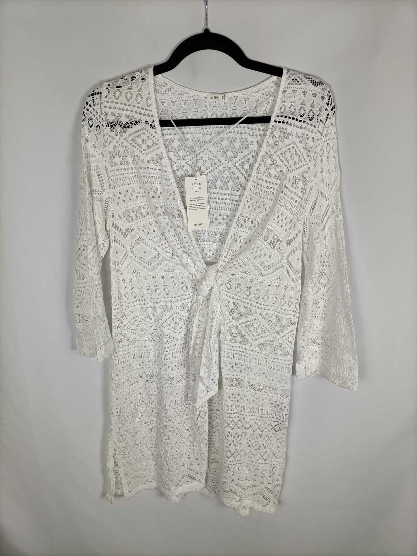 OYSHO. Chaqueta encaje blanco T.s/m