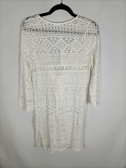 OYSHO. Chaqueta encaje blanco T.s/m