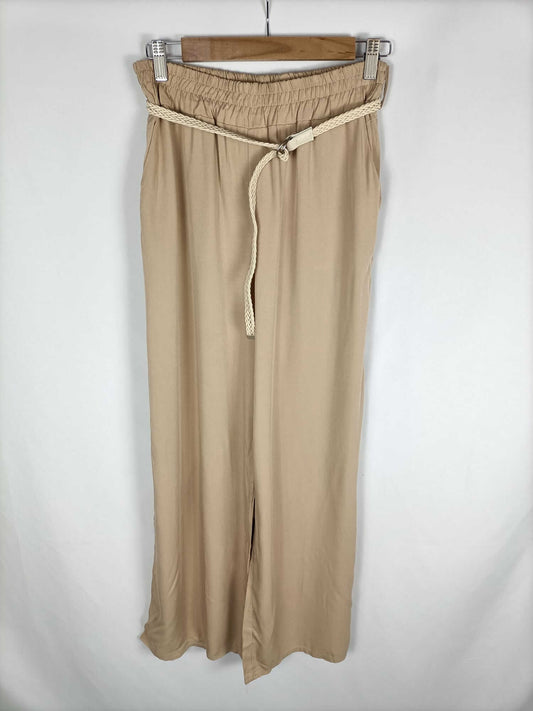 AROMIAS. Pantalón beige fluido T.xl