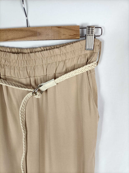 AROMIAS. Pantalón beige fluido T.xl