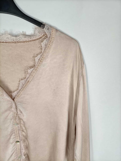 OTRAS.Blusa rosa raso encaje TU (s/m)