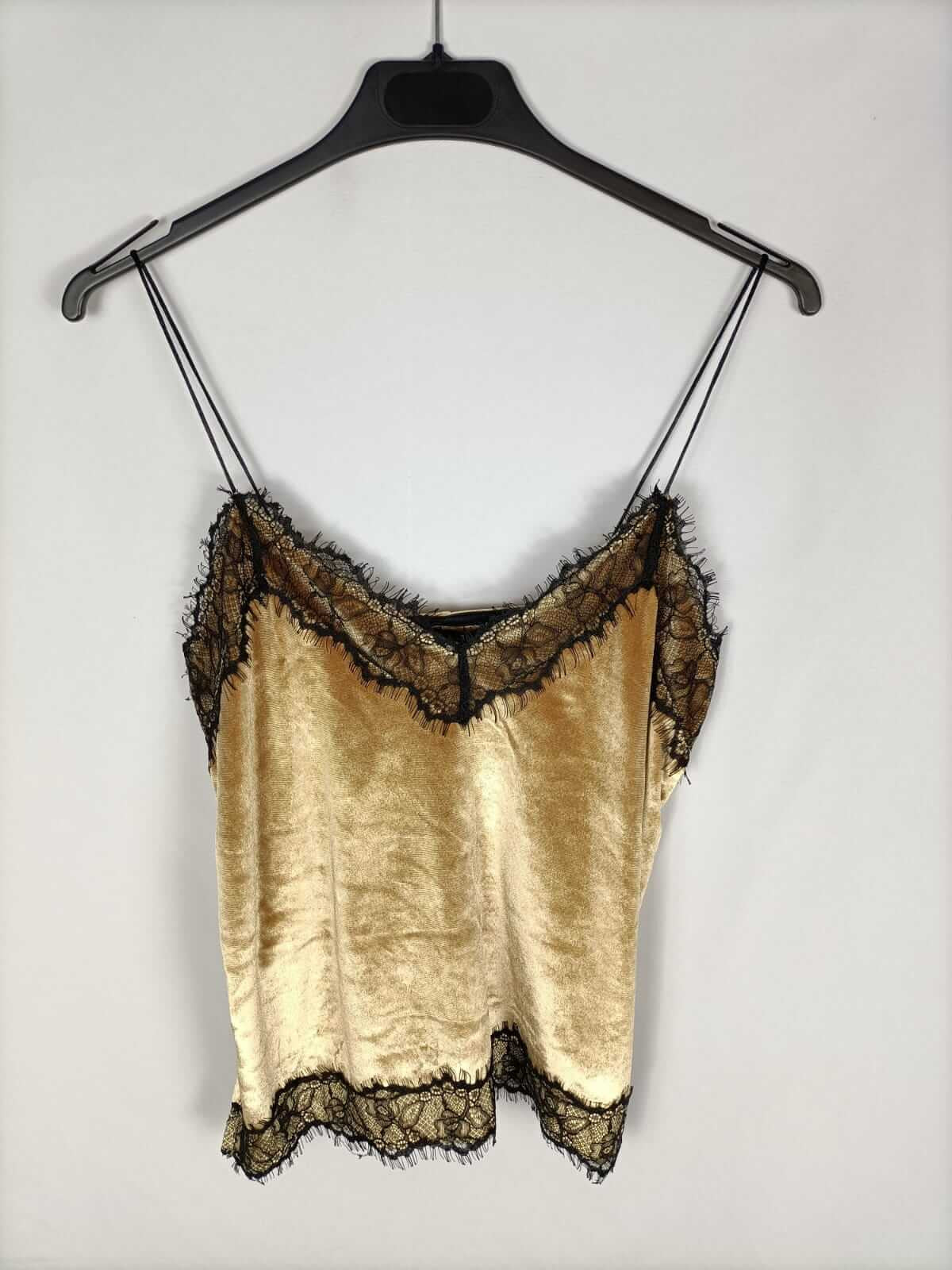 BERSHKA.Top lencero terciopelo T.s