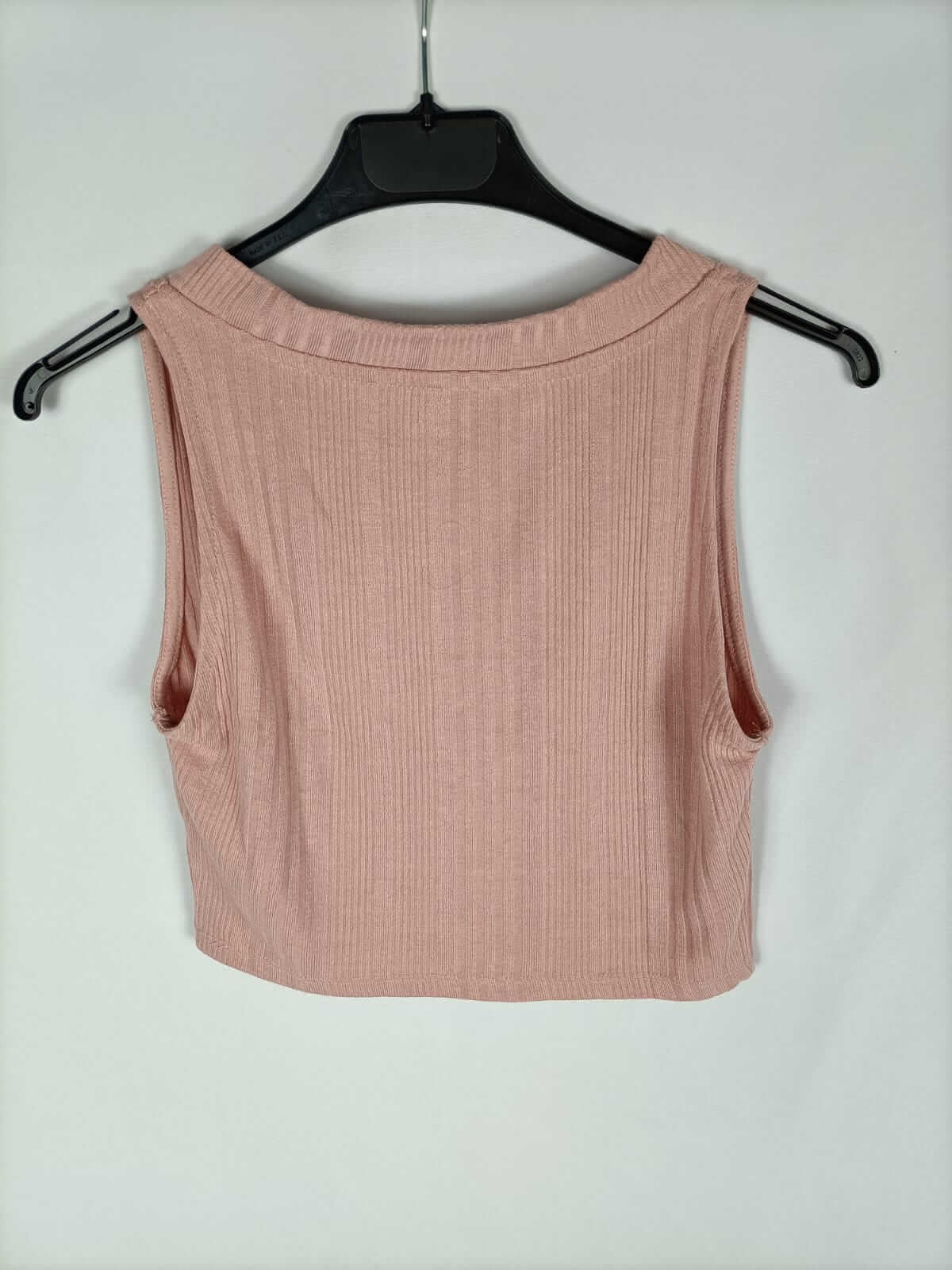 STRADIVARIUS.Top rosita punto canalé T.m