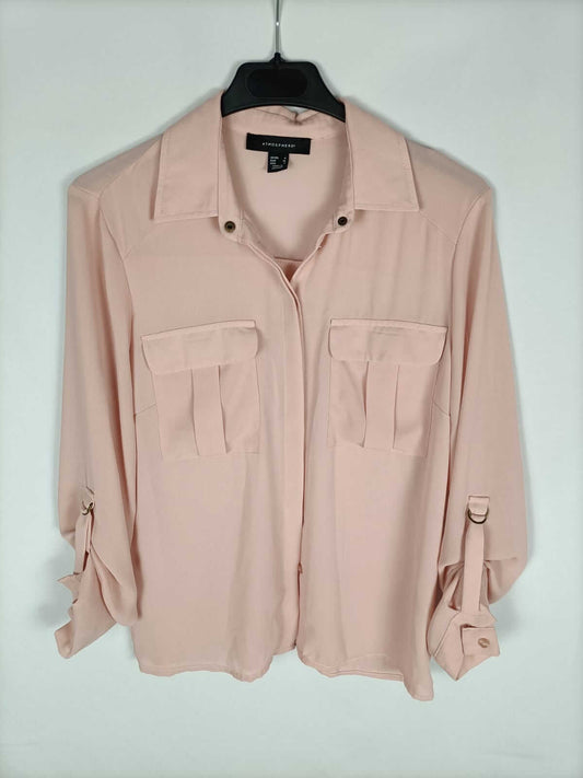 PRIMARK.Blusa rosa abotonada T.36