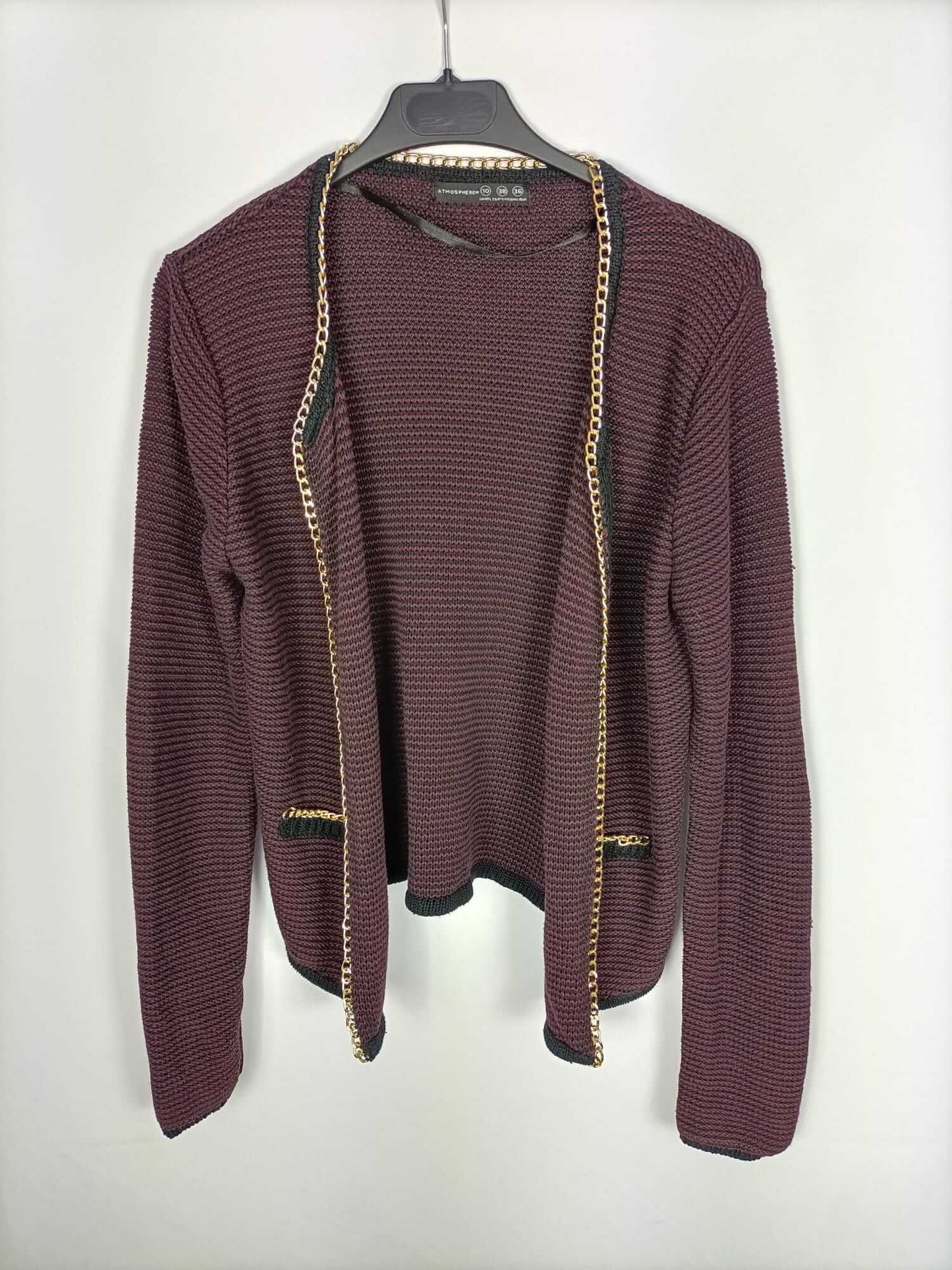 PRIMARK.Rebeca punto burdeos T.38