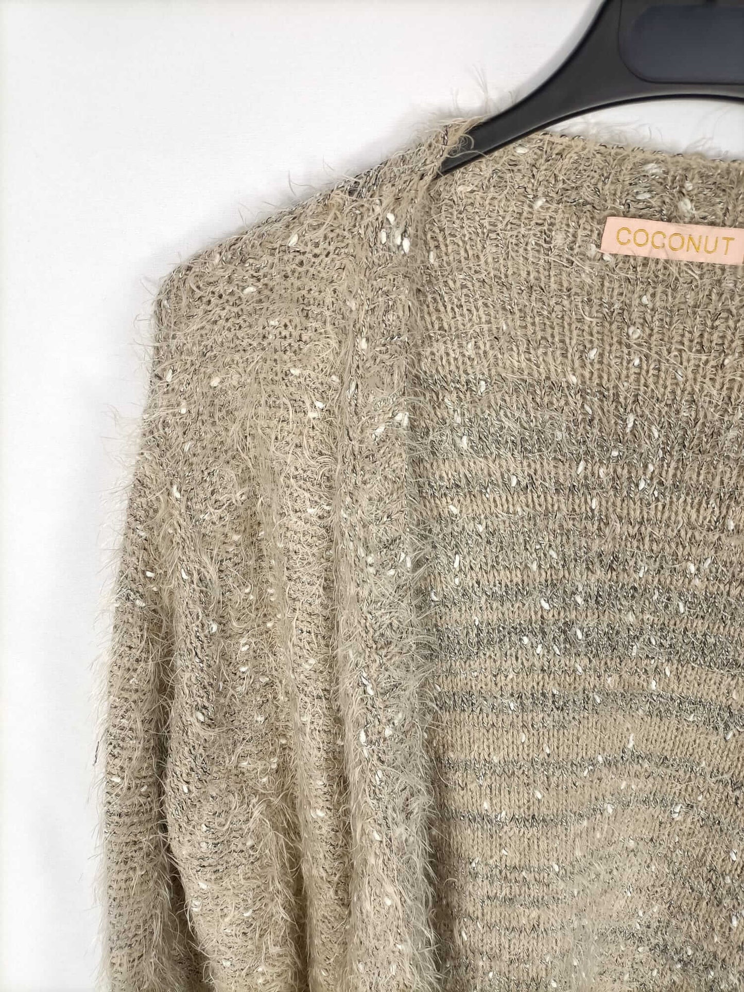 COCONUT.Cárdigan jaspeado pelito TU