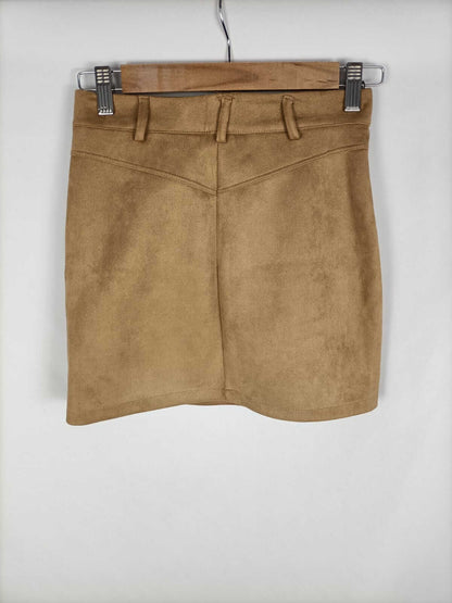 PULL&BEAR.Falda corta antelina T.xs