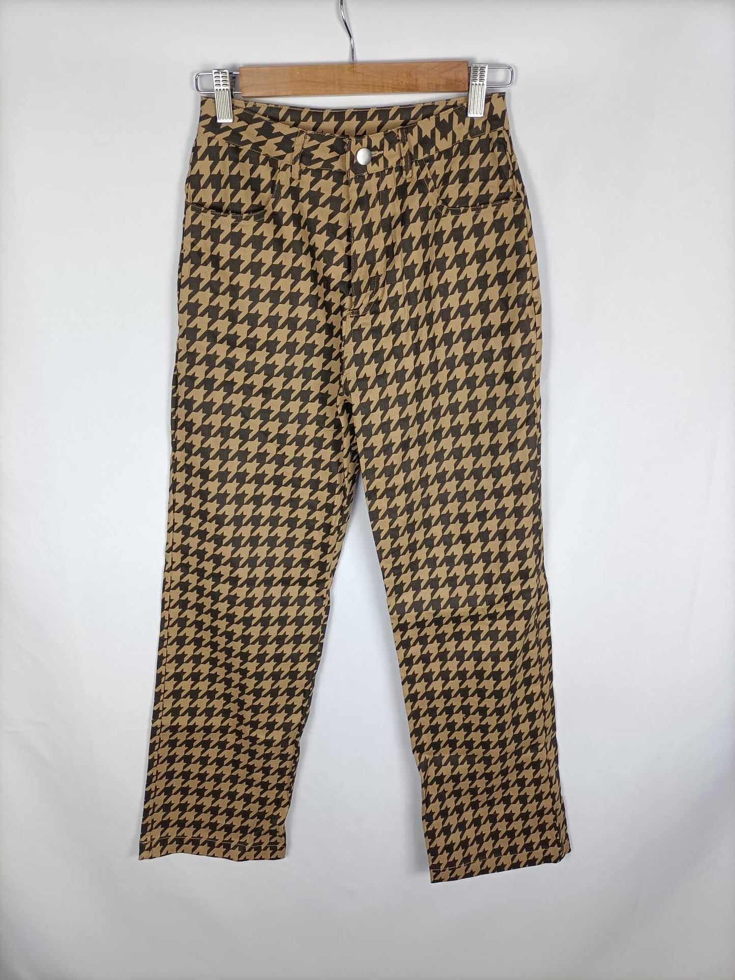 OTRAS.Pantalones rectos pata de gallo T.s