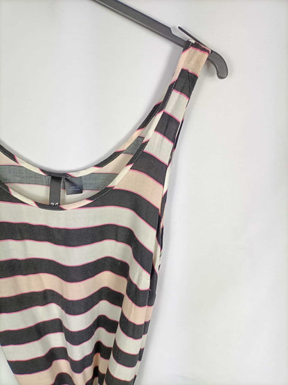 H&M.Vestido corto rayas T.34