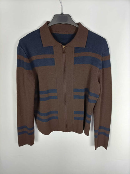 OTRAS.Rebeca punto azul y marrón T.s/m