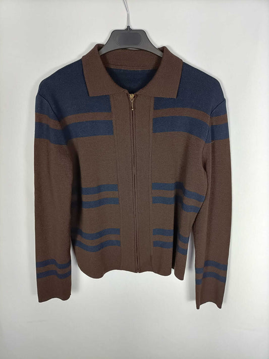 OTRAS.Rebeca punto azul y marrón T.s/m