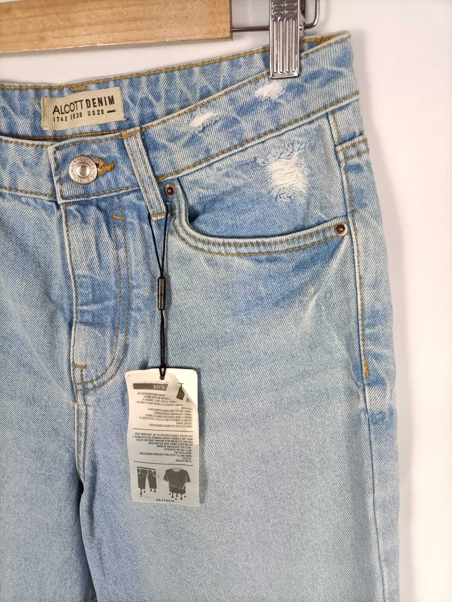 ALCOT.Pantalones denim culotte T.38