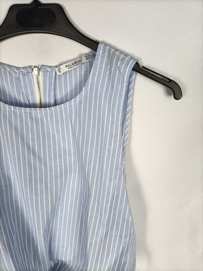 PULL&amp;BEAR. Striped crossover crop top Ts