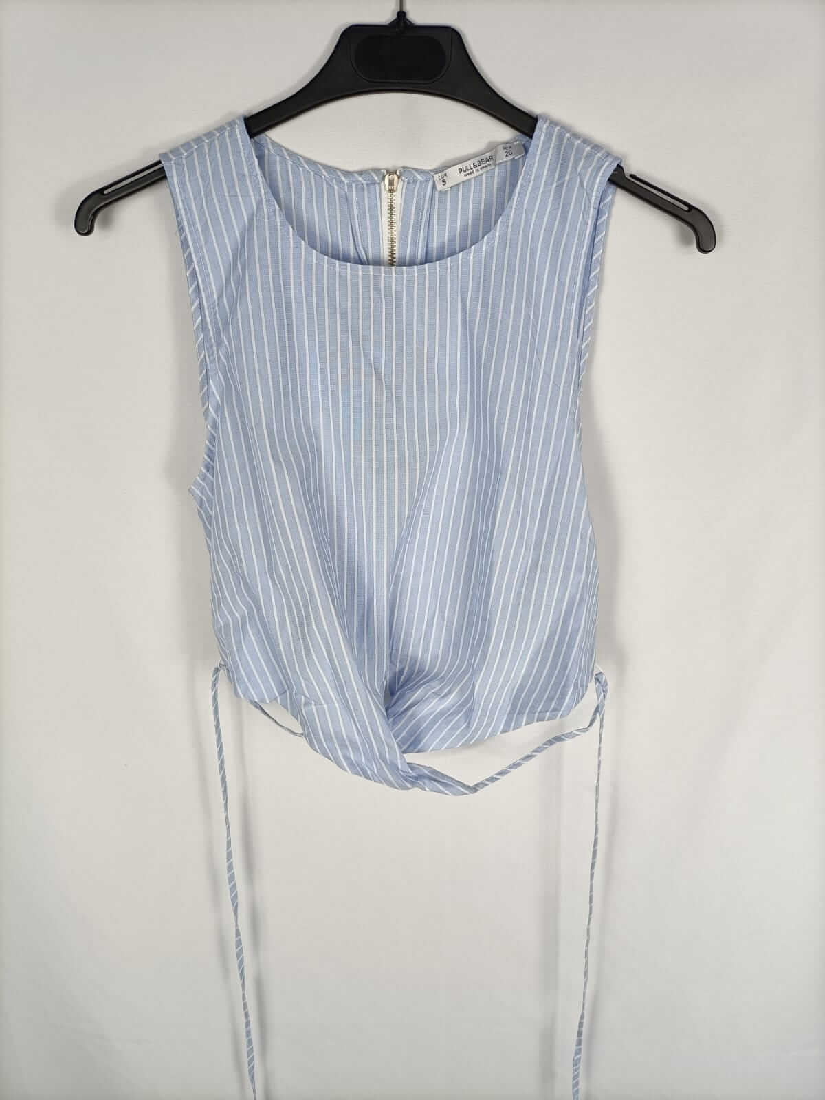 PULL&amp;BEAR. Striped crossover crop top Ts