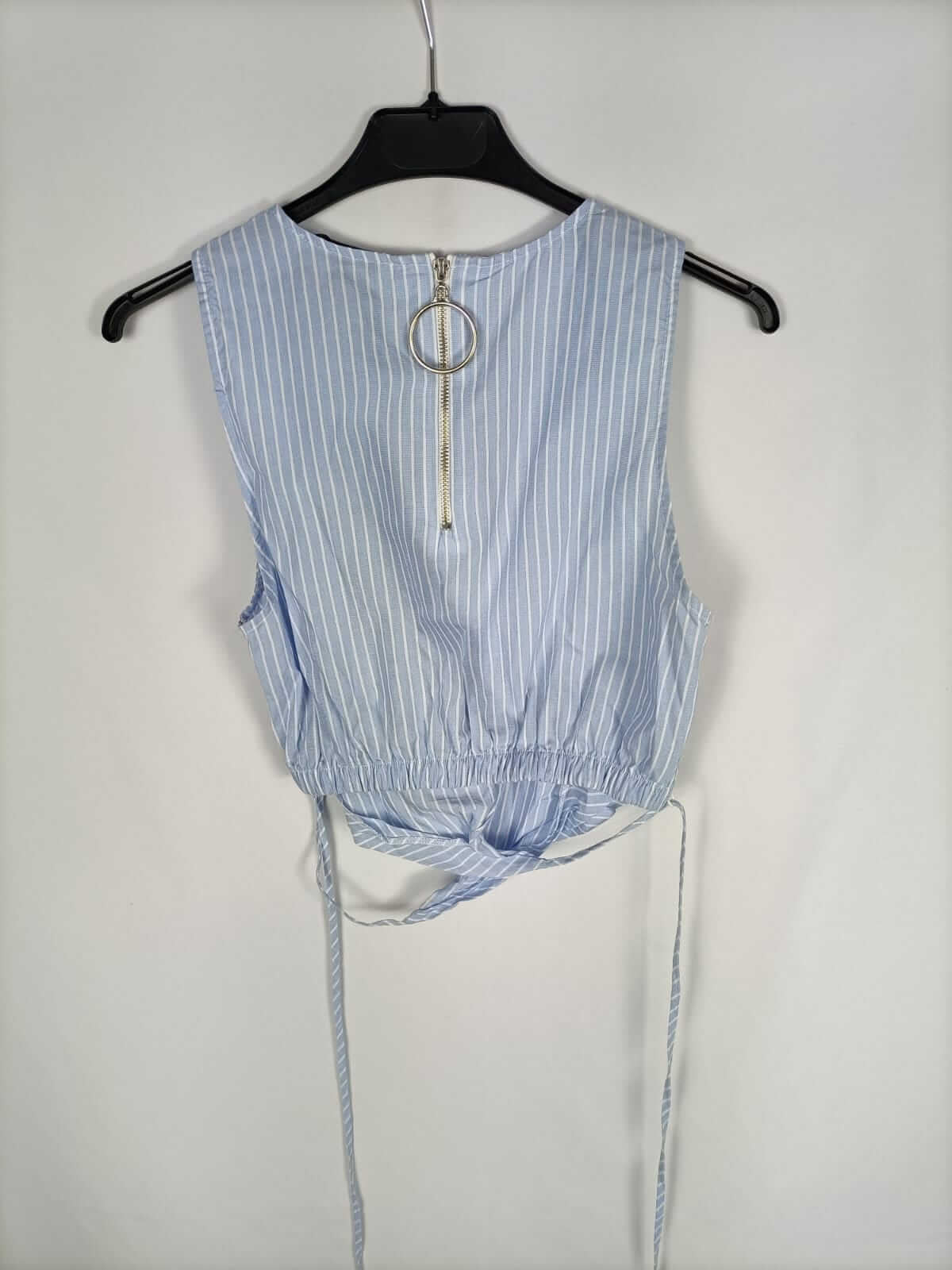 PULL&amp;BEAR. Striped crossover crop top Ts