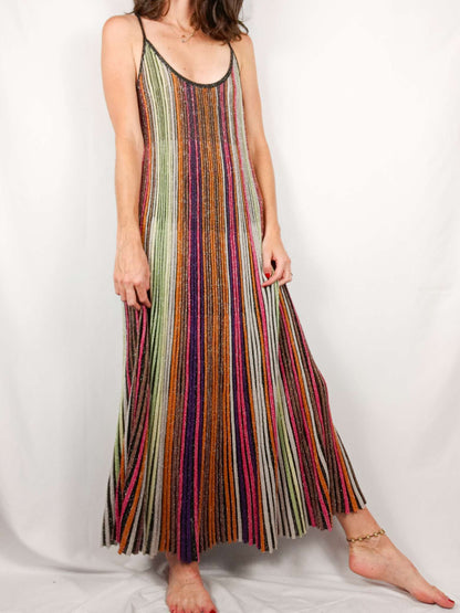 ZARA. Vestido midi multicolor T.s