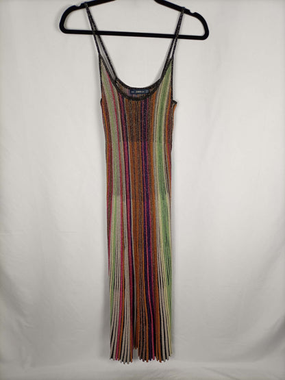 ZARA. Vestido midi multicolor T.s
