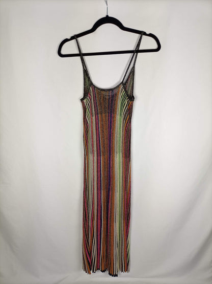 ZARA. Vestido midi multicolor T.s