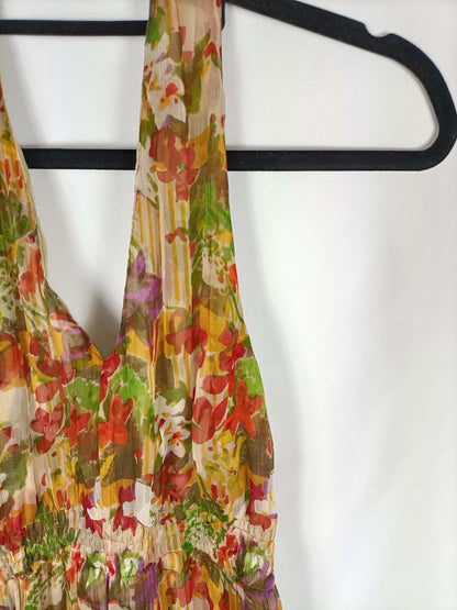 ADOLFO DOMINGUEZ. Flowing floral dress T.40