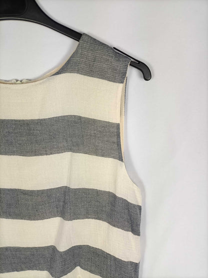 MANGO.Top rayas beige y gris T.s