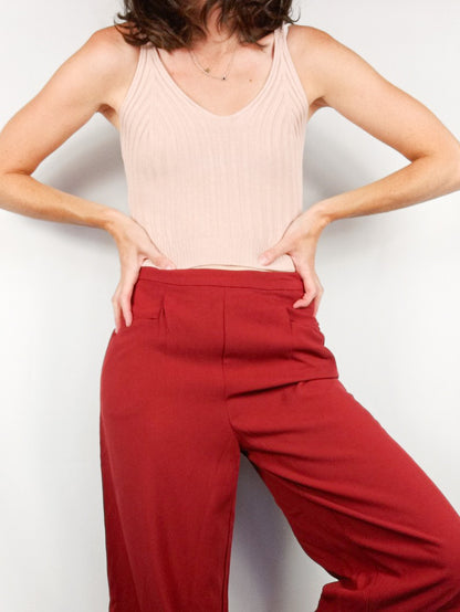 OTRAS.Top elástico punto canalé rosita TU (S)