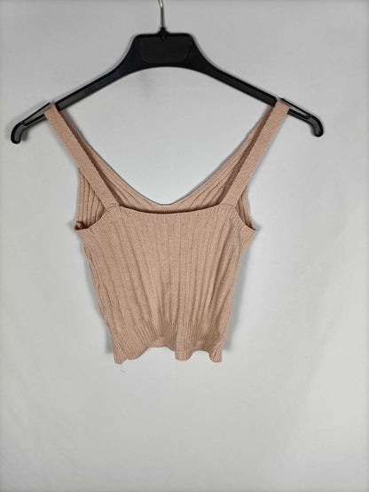 OTRAS.Top elástico punto canalé rosita TU (S)