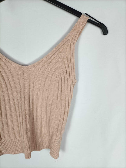 OTRAS.Top elástico punto canalé rosita TU (S)