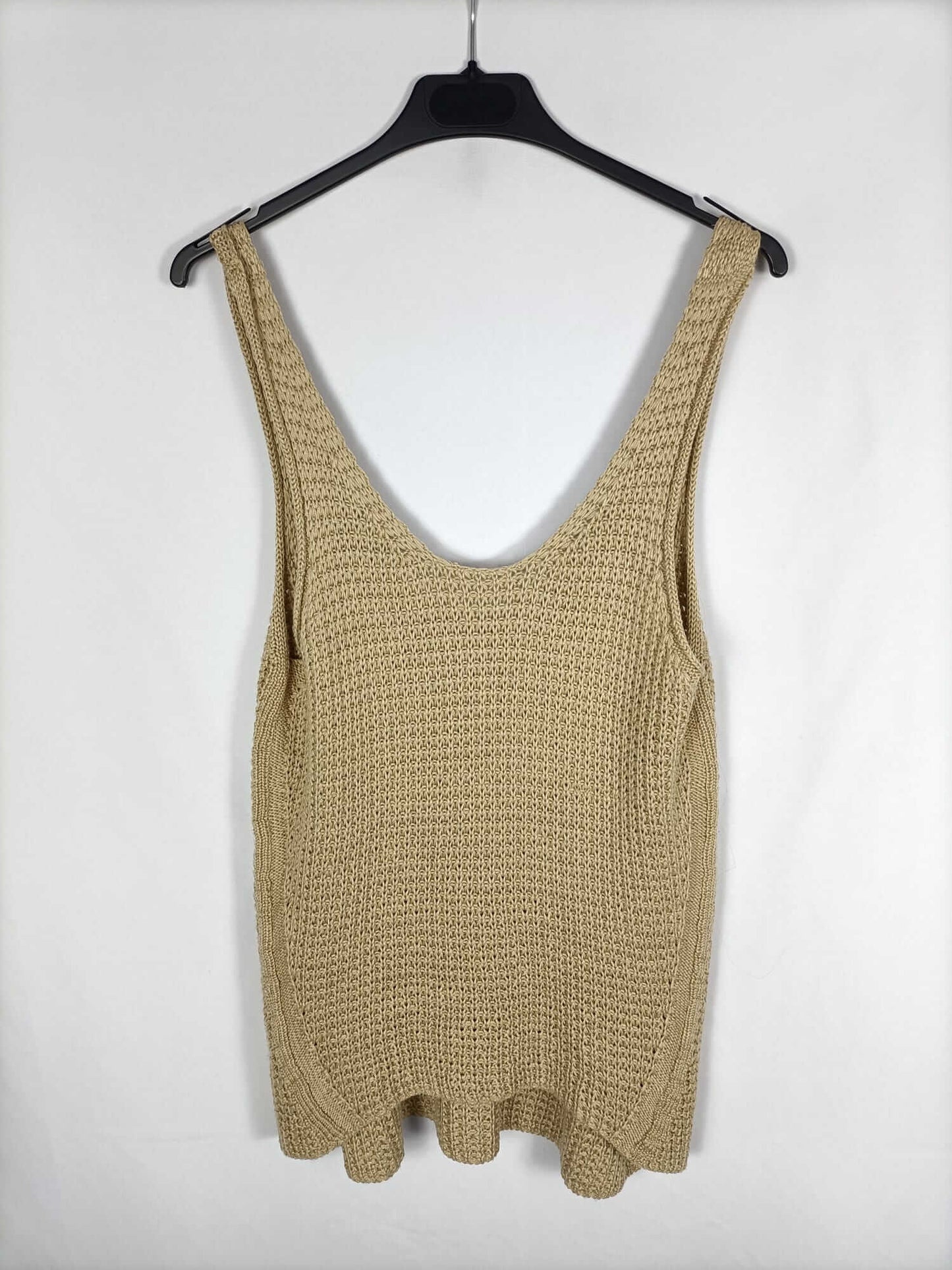 PULL&BEAR.Top punto beige T.s