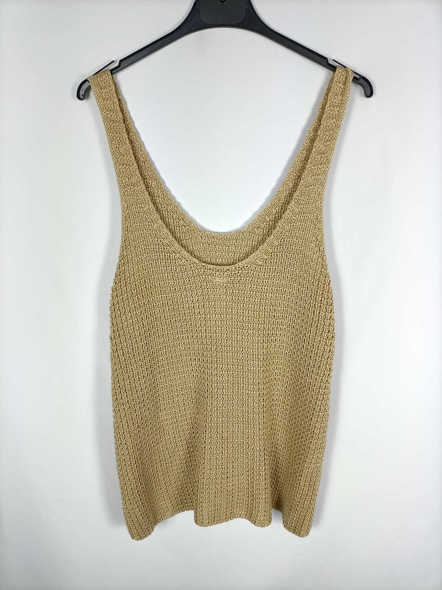 PULL&BEAR.Top punto beige T.s