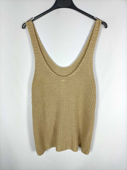 PULL&BEAR.Top punto beige T.s