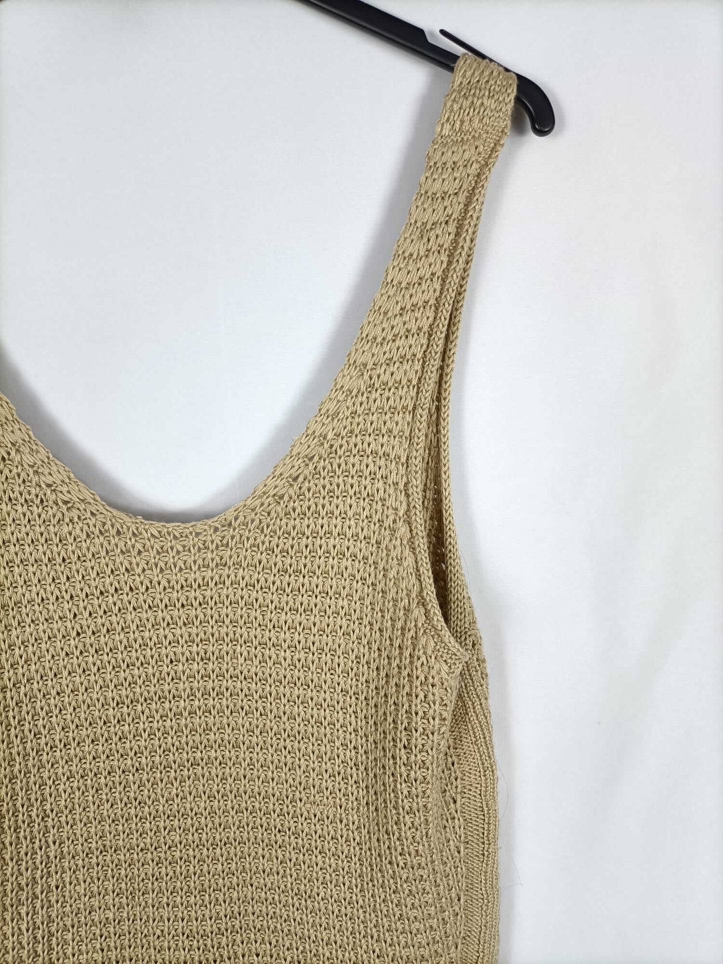 PULL&BEAR.Top punto beige T.s