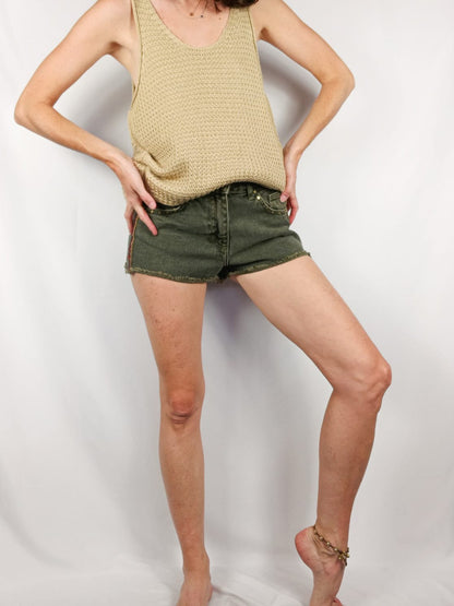 PULL&BEAR.Top punto beige T.s