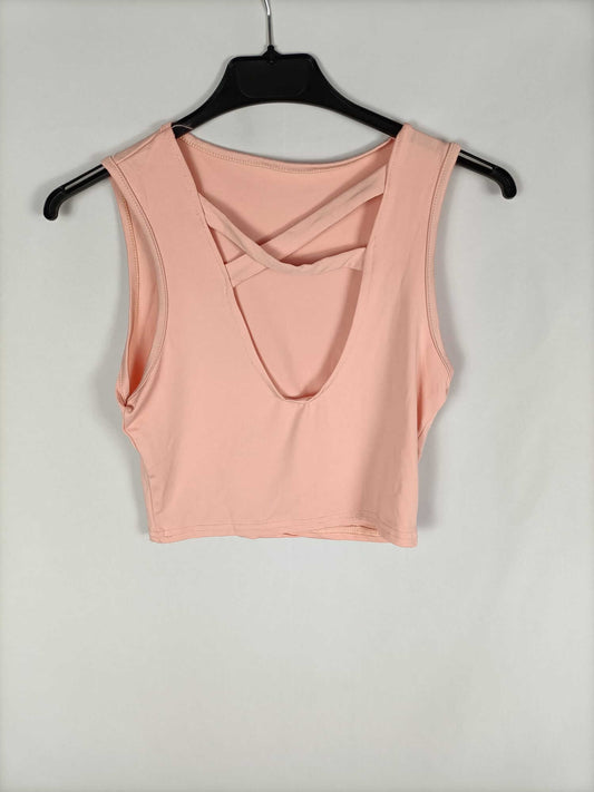 OTRAS.Croptop rosa palo licra T s/m