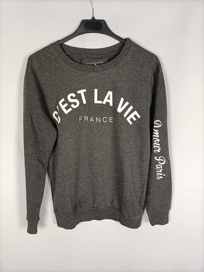 PRIMARK.Sudadera gris letras T.36