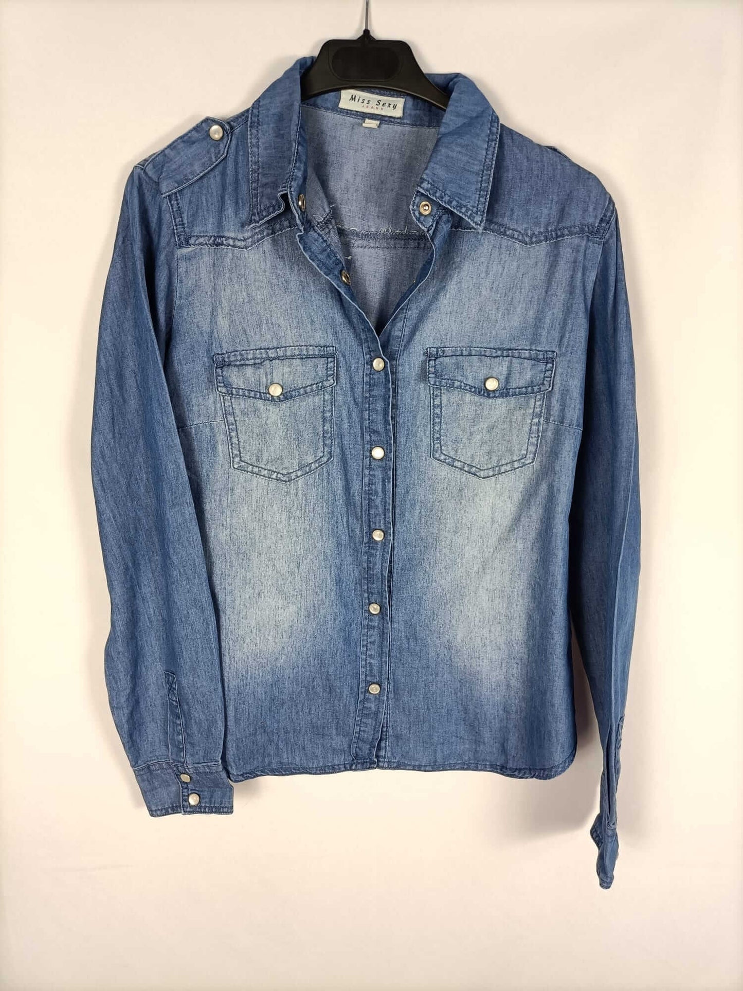 MISS SEXY.Camisa fina denim T.m