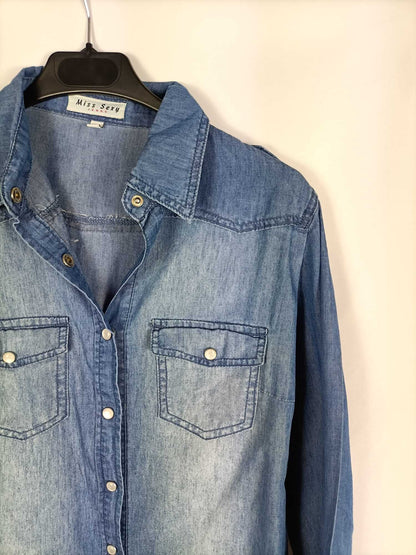 MISS SEXY.Camisa fina denim T.m