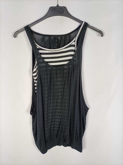 SISLEY.Black double-layer top S 10/11