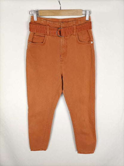 BERSHKA.Pantalones denim naranjas T.38