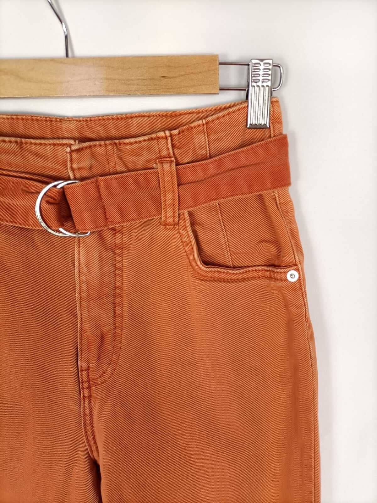 BERSHKA.Pantalones denim naranjas T.38