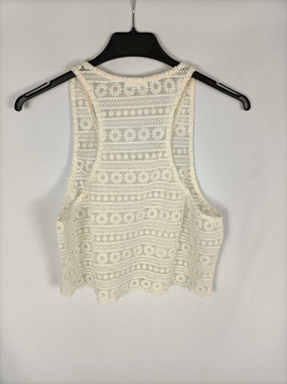 BRANDY MELVILLE. Top encaje beige T.s