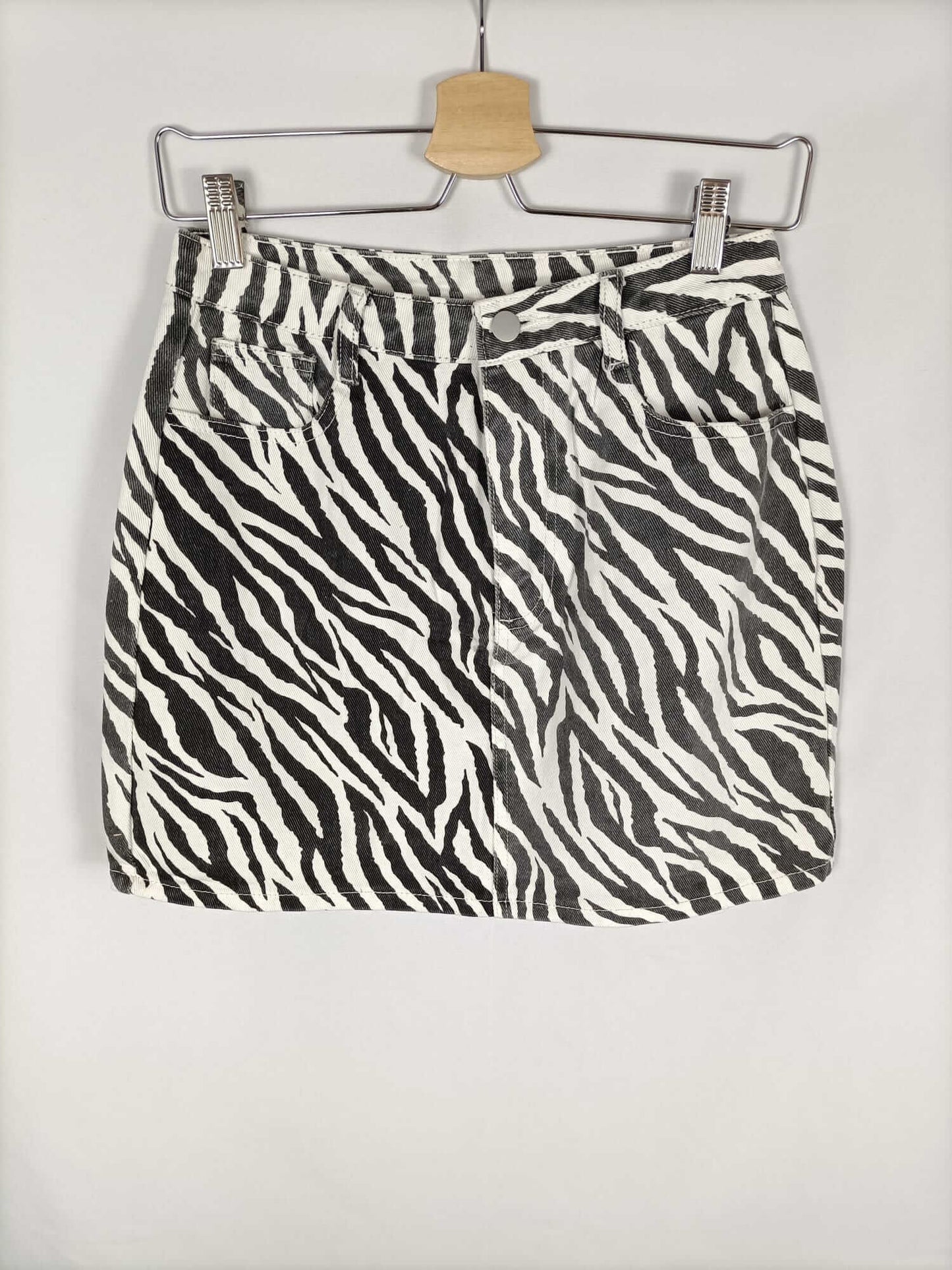 OTRAS. Falda denim cebra T.36