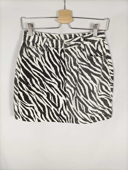 OTRAS. Falda denim cebra T.36