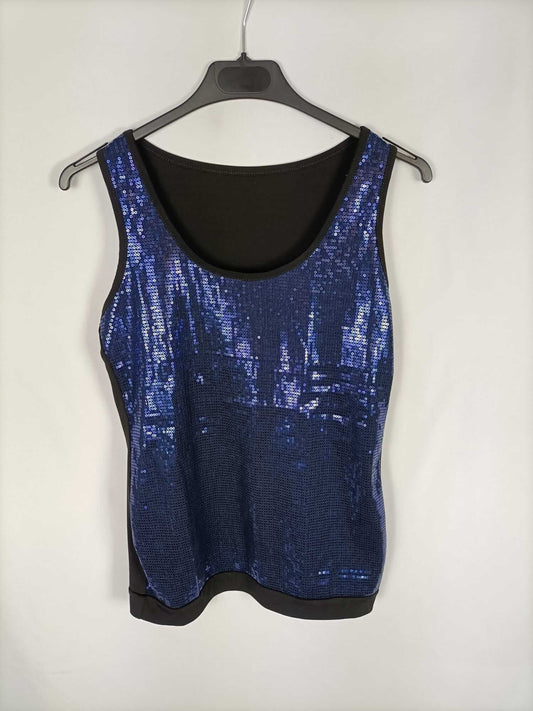 OTRAS. Top lentejuelas azules Tu (s/m)
