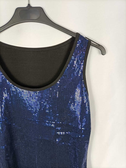 OTRAS. Top lentejuelas azules Tu (s/m)